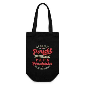Papa Pizzabäcker - Geschenkbeutel für Flaschen - Schwarz - Vorne