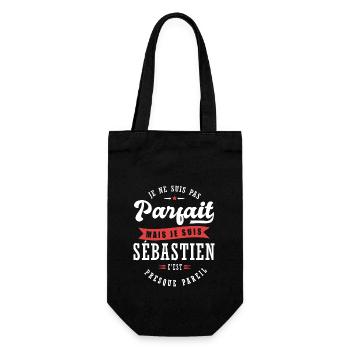 Sébastien Parfait Cadeau prenom sébastien - Sac à bouteille - noir - Devant
