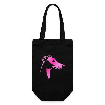 Greyhound greyhound, dog head, pink drawing - Gift Bag for Bottles - black - Front