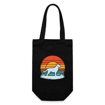 Labrador Retriever Vintage Sunset foncé - Sac à bouteille - noir - Devant