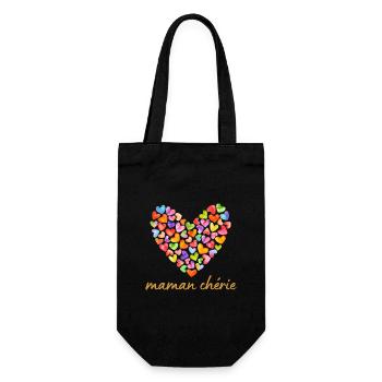 Maman chérie - cadeau fête des mères - Sac à bouteille - noir - Devant