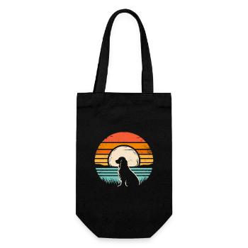 Cocker Spaniel Vintage Sunset dark - Gift Bag for Bottles - black - Front