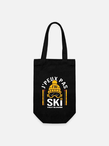 ski je peux pas j ai ski humour pour skieur - Sac à bouteille - noir