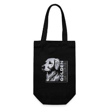 Golden Retriever Goldie dessin tête argent - Sac à bouteille - noir - Devant