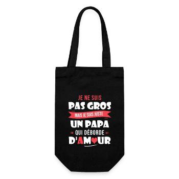Papa pas gros trop d amour papa cadeau fete - Sac à bouteille - noir - Devant