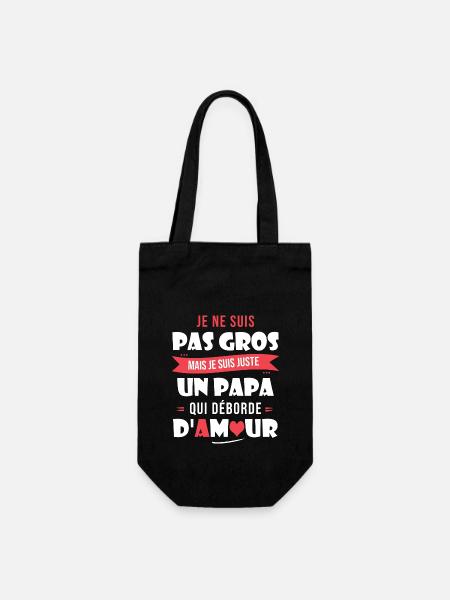 Papa pas gros trop d amour papa cadeau fete - Sac à bouteille - noir