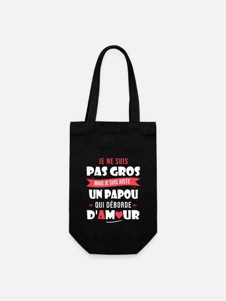 Papou pas gros trop d amour papa papi cadeau fete - Sac à bouteille - noir