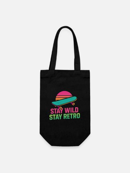 Stay Wild Retro Skate - Gift Bag for Bottles - black