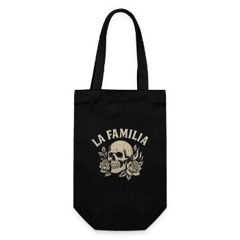 Crâne La Familia avec des roses - Sac à bouteille - noir - Devant