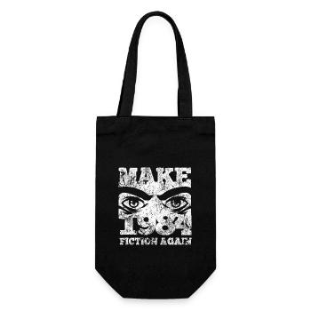 Make 1984 fiction again - Orwell - Geschenkbeutel für Flaschen - Schwarz - Vorne