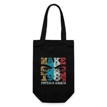 Make 1984 fiction again - Orwell - Geschenkbeutel für Flaschen - Schwarz - Vorne