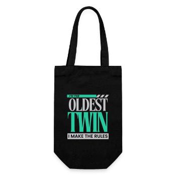 I'm The Oldest Twin I Make The Rules Funny Sibling - Gift Bag for Bottles - black - Front