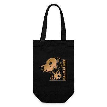 Portrait dalmatien dessin tête or - Sac à bouteille - noir - Devant