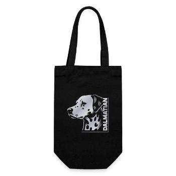 Dalmatian Portrait Zeichnung Kopf silber - Geschenkbeutel für Flaschen - Schwarz - Vorne