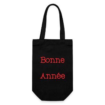 NOËL. ANNEE. ANNIVERSAIRE. RETRAITE. FÊTE. COEUR. - Sac à bouteille - noir - Devant