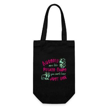 Aussies are like Potato Chips - pink - Gift Bag for Bottles - black - Front