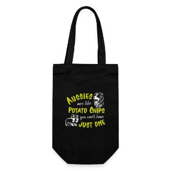 Aussies are like Potato Chips - yellow - Gift Bag for Bottles - black - Front
