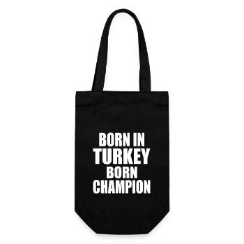 born in turkey born champion - Turkey - Gift Bag for Bottles - black - Front