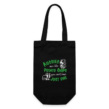 Aussies are like Potato Chips - green - Gift Bag for Bottles - black - Front