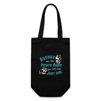 Aussies are like Potato Chips - turquoise - Gift Bag for Bottles - black - Front