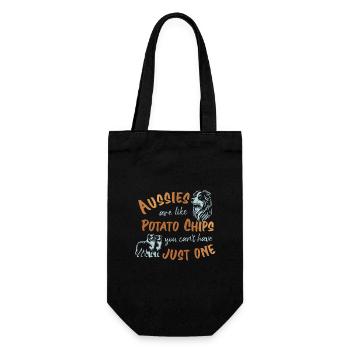 Aussies are like Potato Chips - gold - Gift Bag for Bottles - black - Front