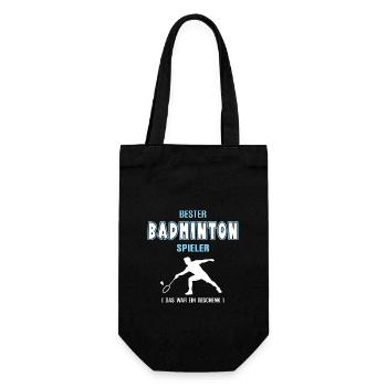Bester Badminton Spieler Badmintonspieler - Geschenkbeutel für Flaschen - Schwarz - Vorne