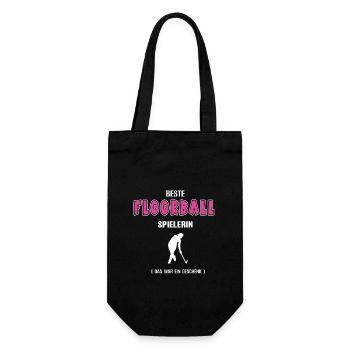 Beste Floorball Spielerin Floorballerin Hockey - Geschenkbeutel für Flaschen - Schwarz - Vorne
