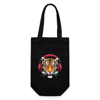 Tiger Animal Graphic Music Headphones Art Tiger - Gift Bag for Bottles - black - Front