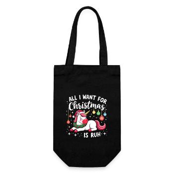 Weihnachts-Sprüche - Herren & Damen - Geschenkbeutel für Flaschen - Schwarz - Vorne