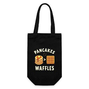 Pfannkuchen über Waffeln - Geschenkbeutel für Flaschen - Schwarz - Vorne