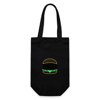 Burger - Cool Fastfood Logo - Gift Bag for Bottles - black - Front