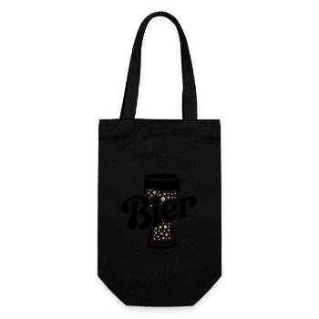 Bier - Funny Alcohol Logo - Gift Bag for Bottles - black - Front