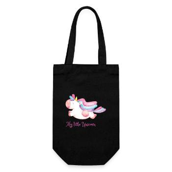 Mein kleines Einhorn Regenbogen - Geschenkbeutel für Flaschen - Schwarz - Vorne