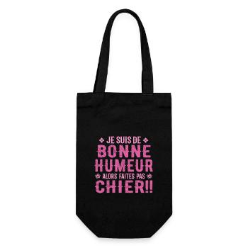 I'm in a good mood so don't piss off! - Gift Bag for Bottles - black - Front