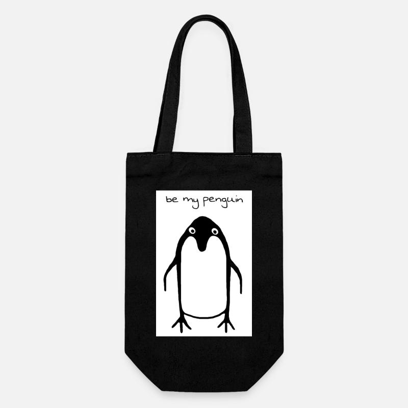 Be My Penguin Pinguinzeichnung - Geschenkbeutel für Flaschen - Schwarz