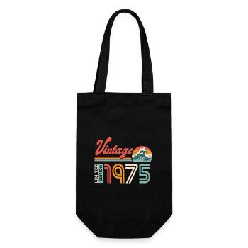 1975 Birthday Gift Born In 1975 - Gift Bag for Bottles - black - Front