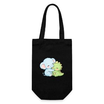 Best Friends Forever – Cute Elephant & Dino - Gift Bag for Bottles - black - Front