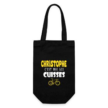 Christophe vélo c est moi les cuisses humour velo - Sac à bouteille - noir - Devant