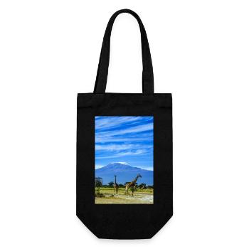Giraffe savannah on Kilimanjaro - Gift Bag for Bottles - black - Front