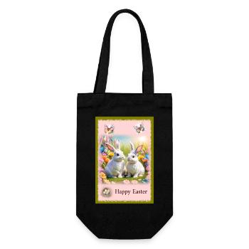 Easter Greeting Happy Easter - Gift Bag for Bottles - black - Front