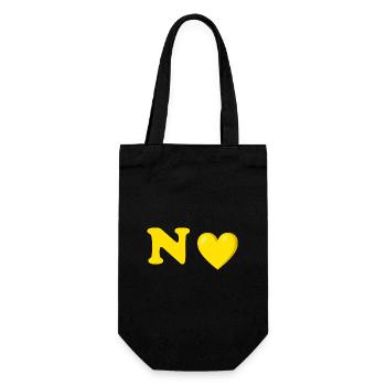 Conception de lettre de coeur jaune - Sac à bouteille - noir - Devant