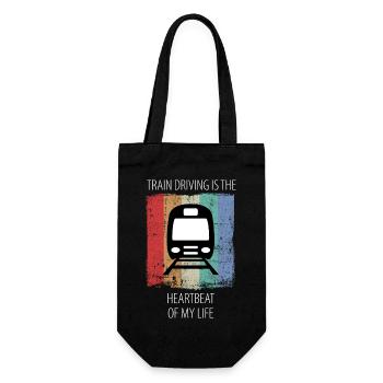 Train Railway Railroad Worker Trains Train Driver - Gift Bag for Bottles - black - Front