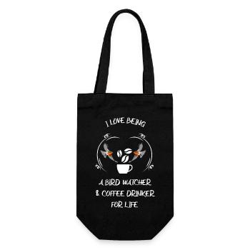 Bird Watching Bird Watching Birding Coffee - Gift Bag for Bottles - black - Front