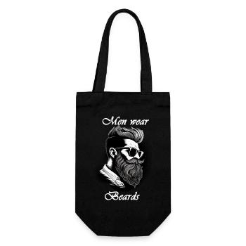 Men wear beards weiß - Geschenkbeutel für Flaschen - Schwarz - Vorne