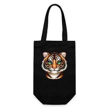 Tiger portrait - head with green eyes - Gift Bag for Bottles - black - Front