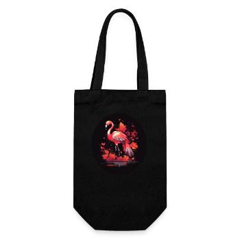 Autumn flamingo - Gift Bag for Bottles - black - Front