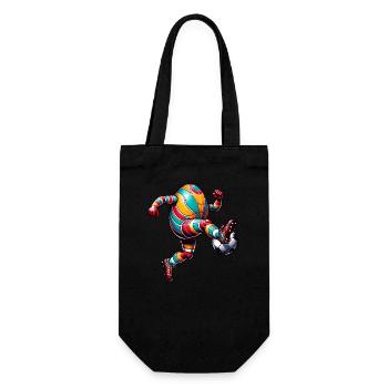 Osterei Fußball, Fußballer Osterdesign - Geschenkbeutel für Flaschen - Schwarz - Vorne