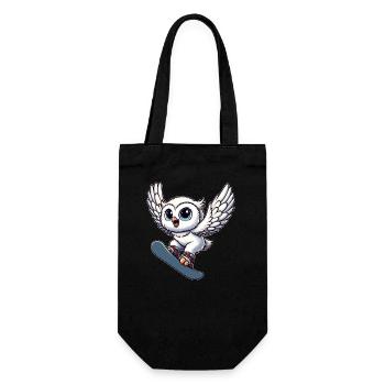 hibou snowboard snowboarder harfang des neiges sports d’hiver - Sac à bouteille - noir - Devant