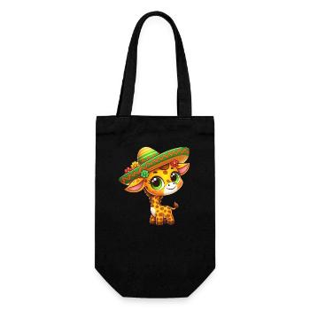 Cinco de Mayo Giraffe: Süßes Cartoon-Design mit - Geschenkbeutel für Flaschen - Schwarz - Vorne