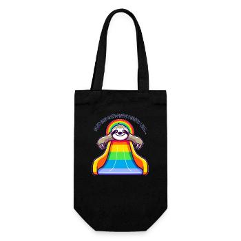 LGBTQ Pride Sloth Rainbow Slide - Gift Bag for Bottles - black - Front